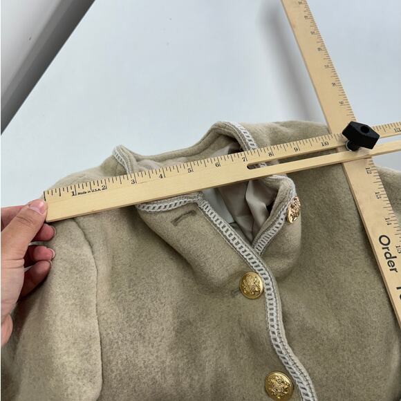 Dunst Jacket Womens X Small Beige Tweed Boucle Gold Button Blazer Wool - Picture 10 of 11